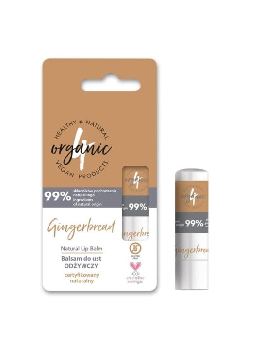 4organic balsamo labbra nutriente al pan di zenzero 5 g