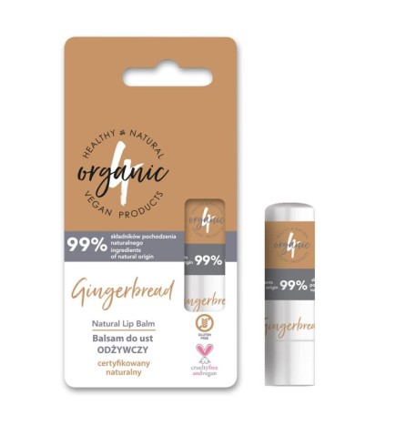 4organic balsamo labbra nutriente al pan di zenzero 5 g