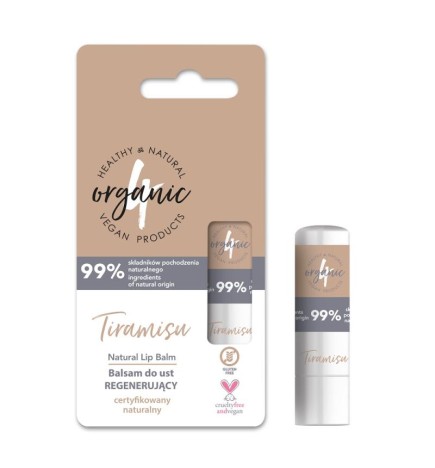 4organic balsamo labbra rigenerante al tiramisù 5 g