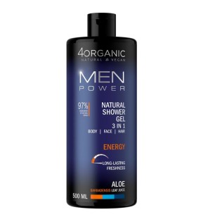 4organic men power gel doccia naturale 3 in 1 energy 500 ml