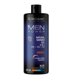 4organic men power gel doccia naturale 3 in 1 energy 500 ml