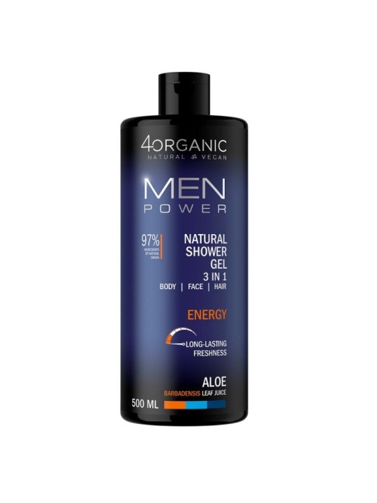 4organic men power gel doccia naturale 3 in 1 energy 500 ml