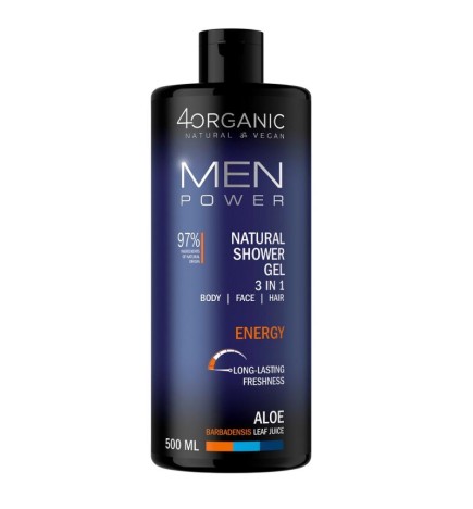 4organic men power gel doccia naturale 3 in 1 energy 500 ml