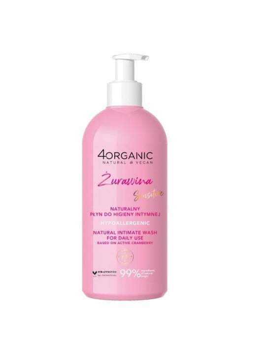 4organic fluido naturale per l'igiene intima cranberry 350ml