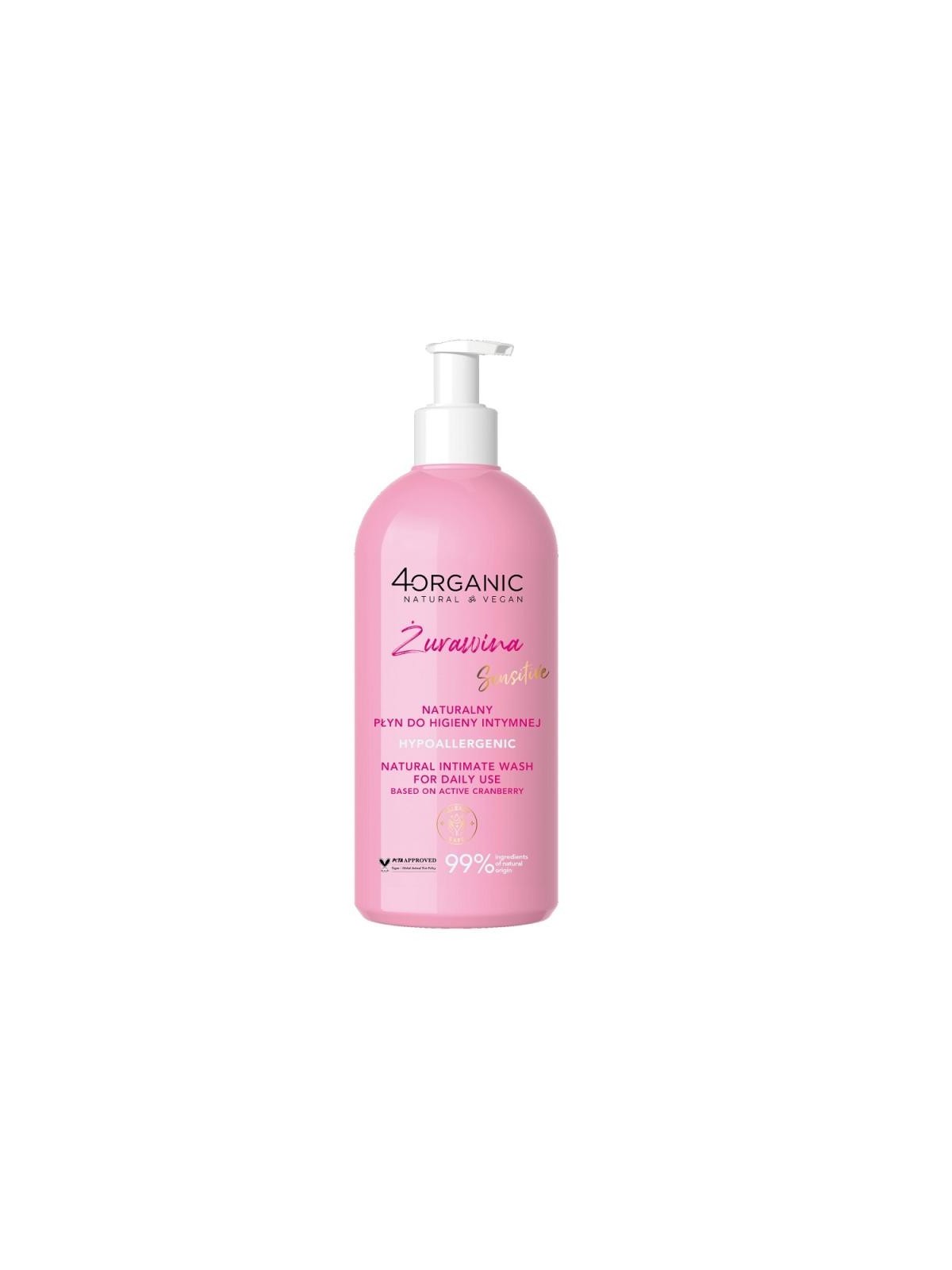 4organic fluido naturale per l'igiene intima cranberry 350ml