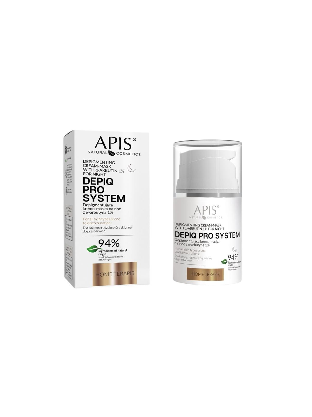 Apis depiq pro system crema-maschera depigmentante da notte con a-arbutina 10% 50 ml