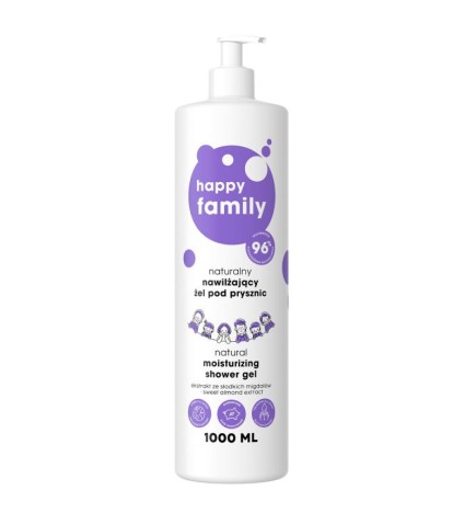 Happy family docciaschiuma idratante naturale per tutta la famiglia dai 3 anni in su 1000 ml