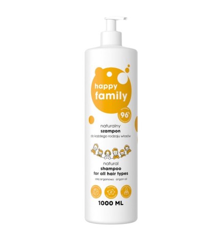 Happy family shampoo naturale per tutti i tipi di capelli 1000 ml