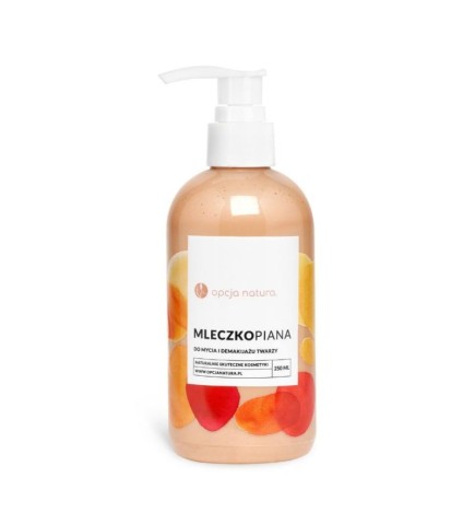 Natura option schiuma di latte per lavare e struccare il viso 250ml,