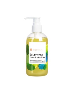 Natura option gel detergente al lime e aloe vera, rinfrescante e detergente naturale, 250 ml