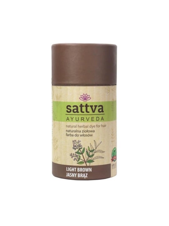 Sattva tintura naturale a base di erbe per capelli, tinta naturale a base di erbe per capelli, castano chiaro 150 g