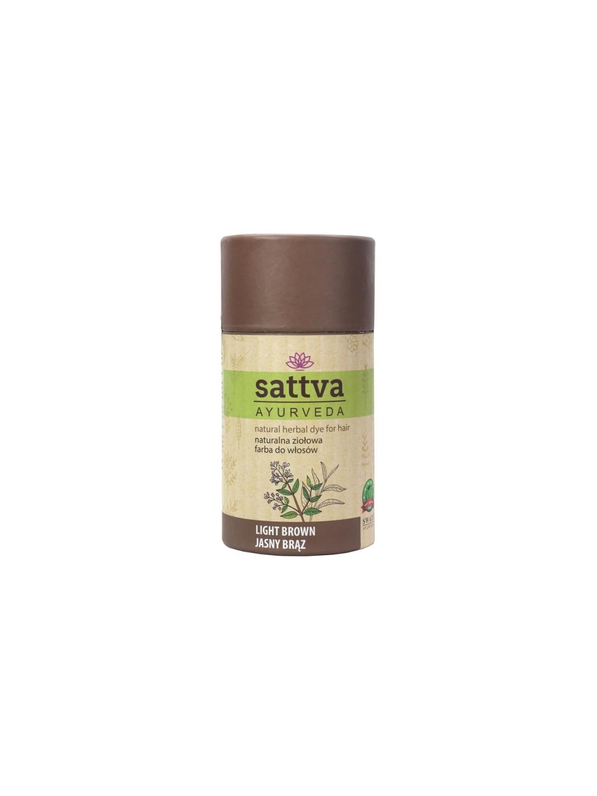 Sattva tintura naturale a base di erbe per capelli, tinta naturale a base di erbe per capelli, castano chiaro 150 g