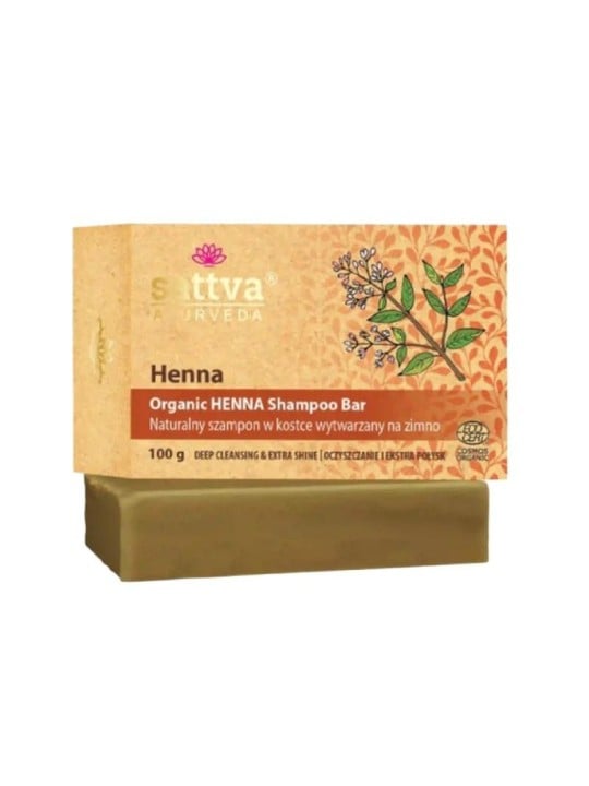 Sattva shampoo solido all'henné biologico per capelli 100 g