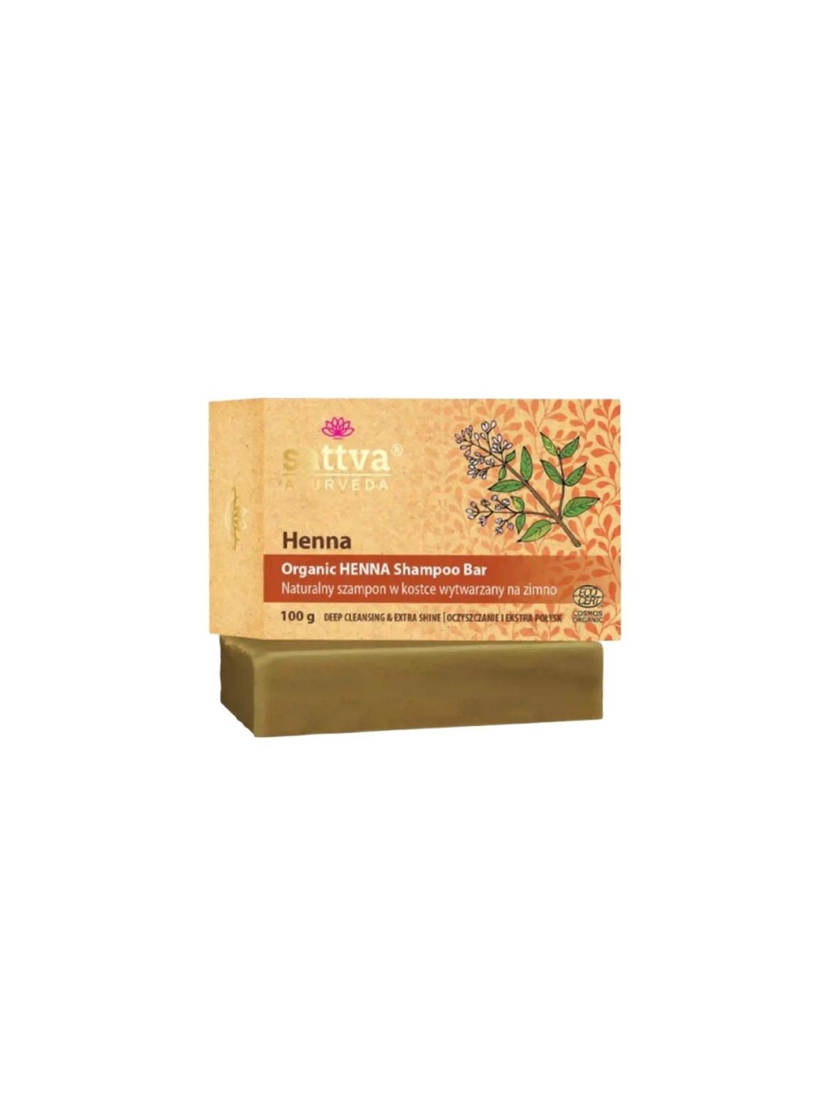 Sattva shampoo solido all'henné biologico per capelli 100 g