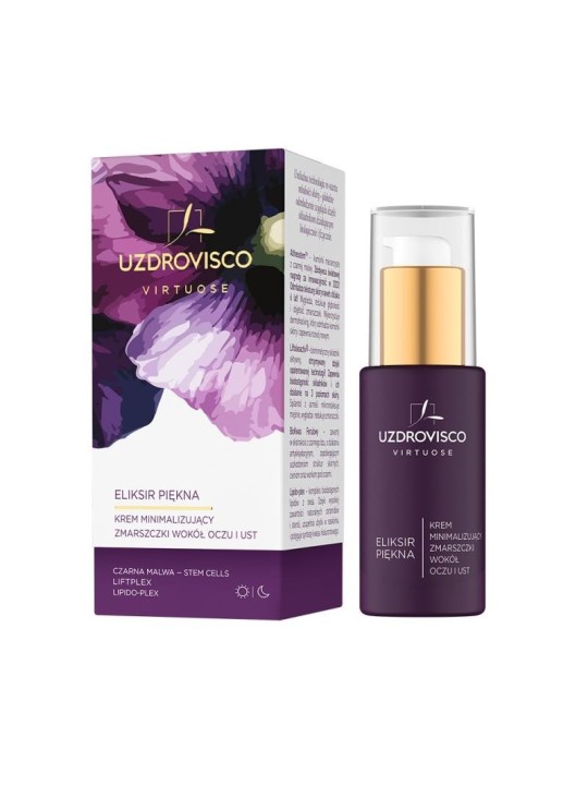 Uzdrovisco crema virtuose elixir of beauty minimizza le rughe intorno agli occhi e alle labbra 30 ml