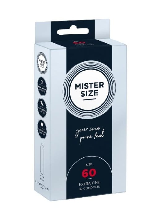 Mister size preservativi preservativi taglia 60mm 10 pezzi.
