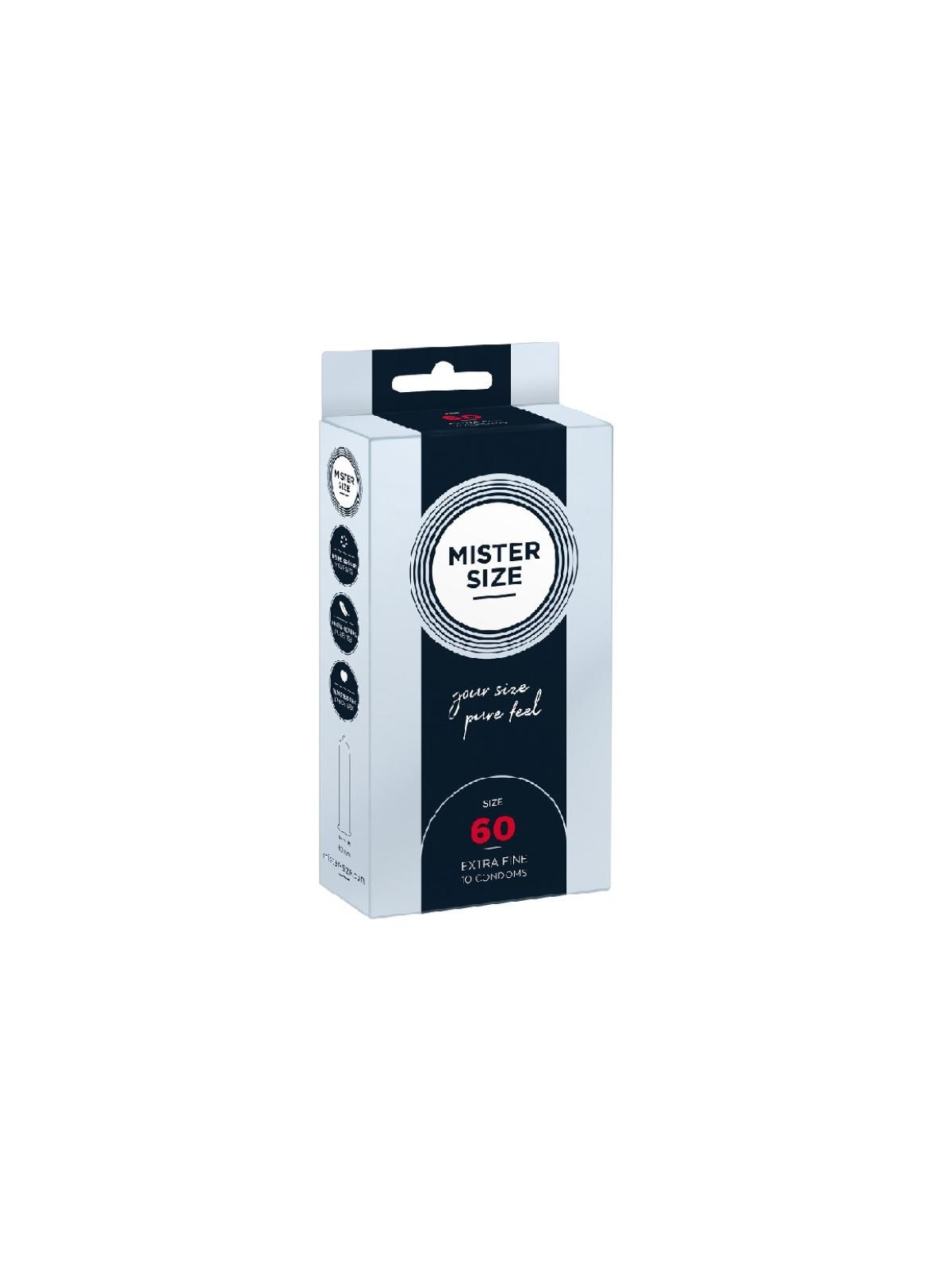 Mister size preservativi preservativi taglia 60mm 10 pezzi.