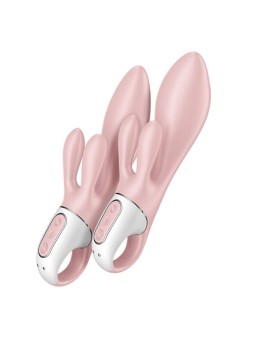 Satisfyer air pump bunny 3 vibratore gonfiabile con ugelli clitoridei rosa