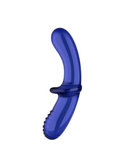 Satifyer dildo in vetro a doppio cristallo, dildo in vetro azzurro chiaro