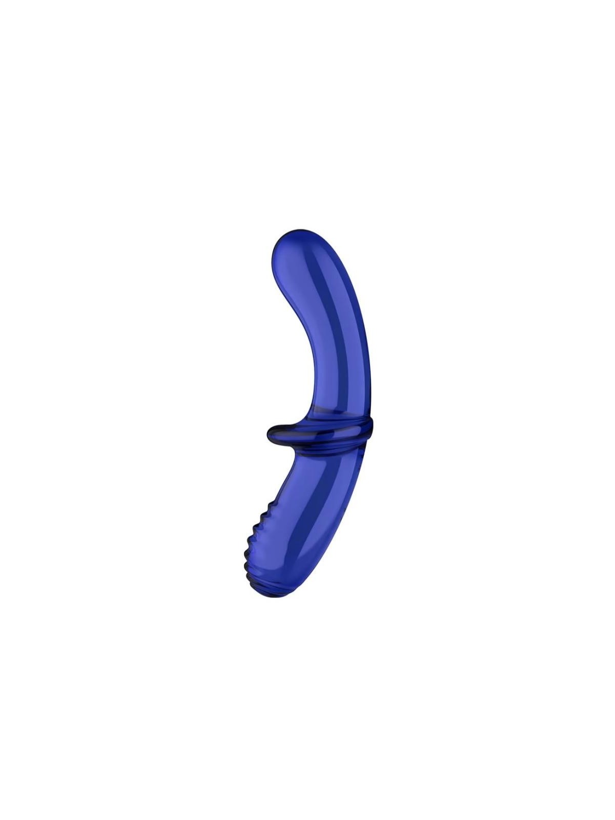 Satifyer dildo in vetro a doppio cristallo, dildo in vetro azzurro chiaro