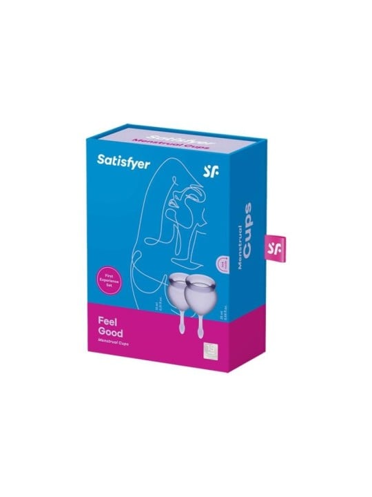 Satisfyer set feel good mentrual set coppetta mestruale 15ml + 20ml light lila