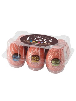 Tenga set easy beat egg masturbatori a forma di uovo spiral + shiny ii + combo + cone + misty ii + gear