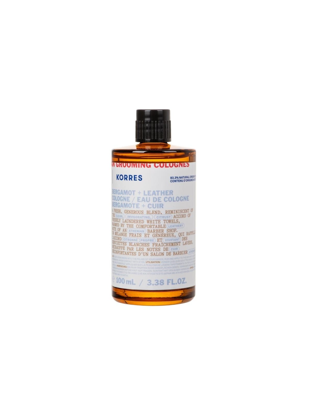 Korres athenian grooming eau de cologne bergamot & leather 100 ml