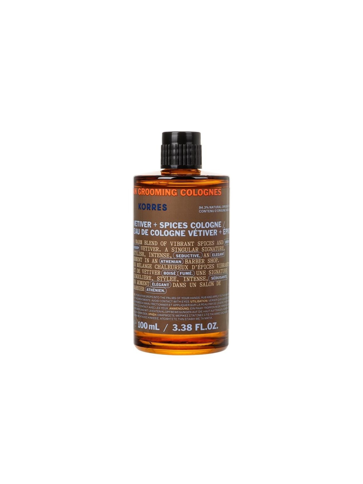 Korres athenian grooming vetiver & spices eau de cologne 100 ml