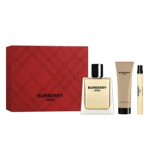 Set burberry hero edt spray 100ml + gel doccia 75ml + edt spray 10ml