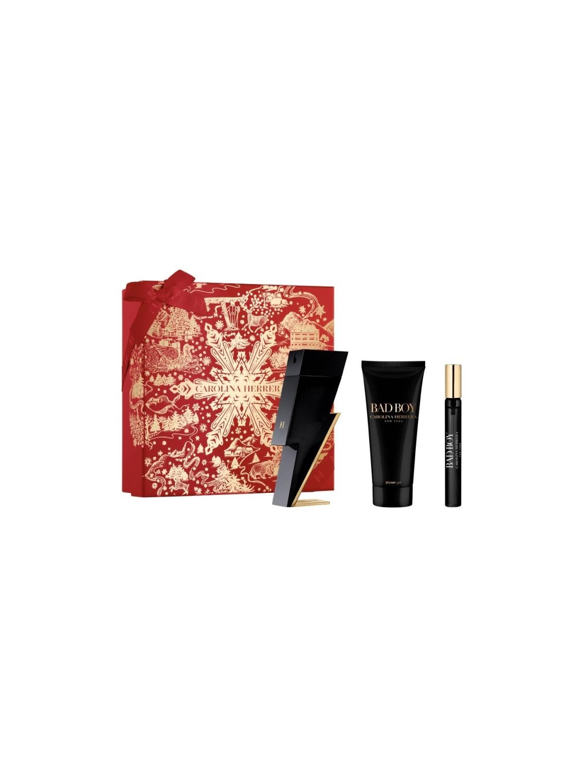 Set carolina herrera spray edt bad boy 100 ml + gel doccia 100 ml + spray edt 10 ml