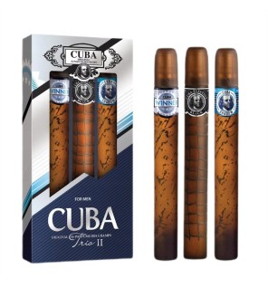 Set cuba original trio ii shadow edt spray 35 ml + winner edt spray 35 ml + prestige black edt spray 35 ml