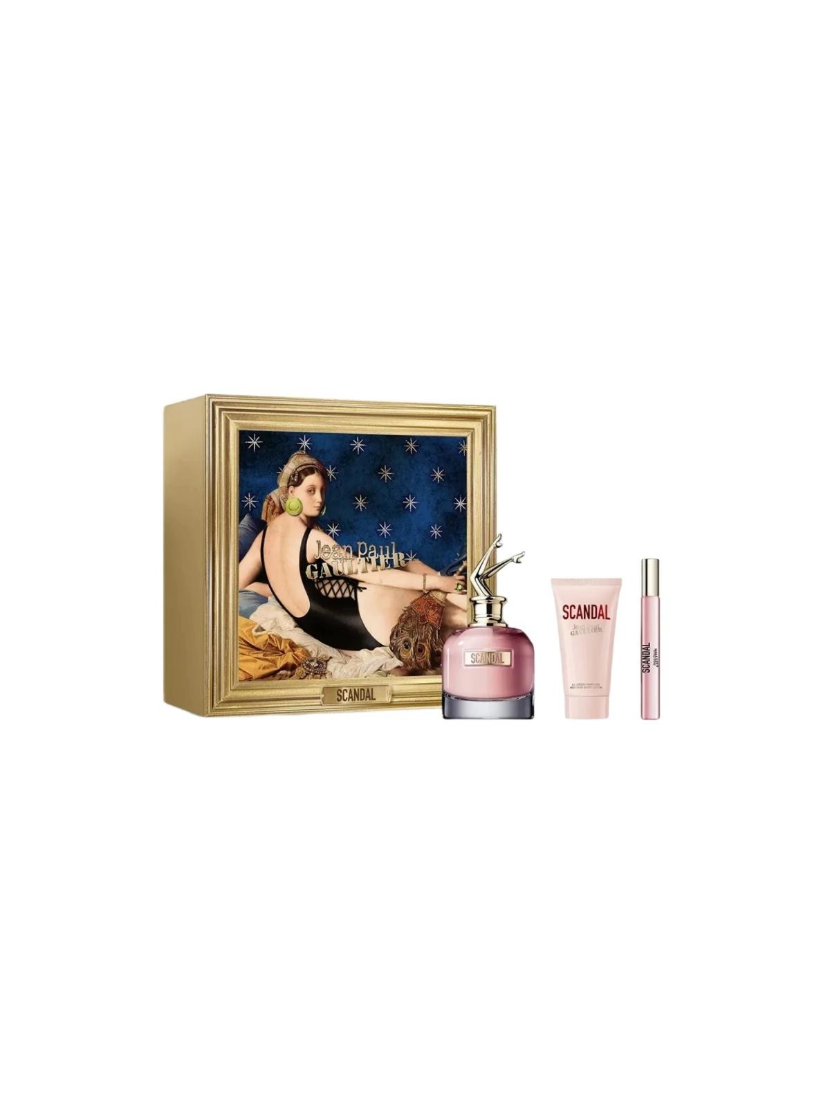 Set jean paul gaultier scandal edp spray 80 ml + lozione corpo 75 ml + edp spray 10 ml