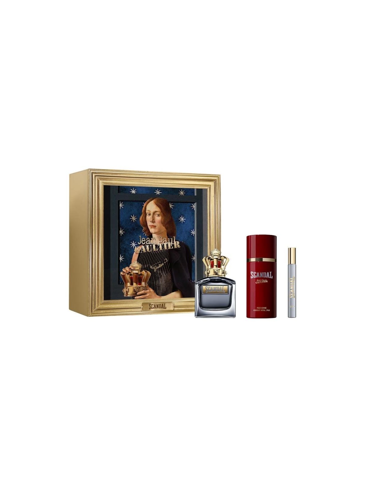 Set jean paul gaultier scandal pour homme edt spray 100 ml + deo spray 150 ml + edt spray 10 ml