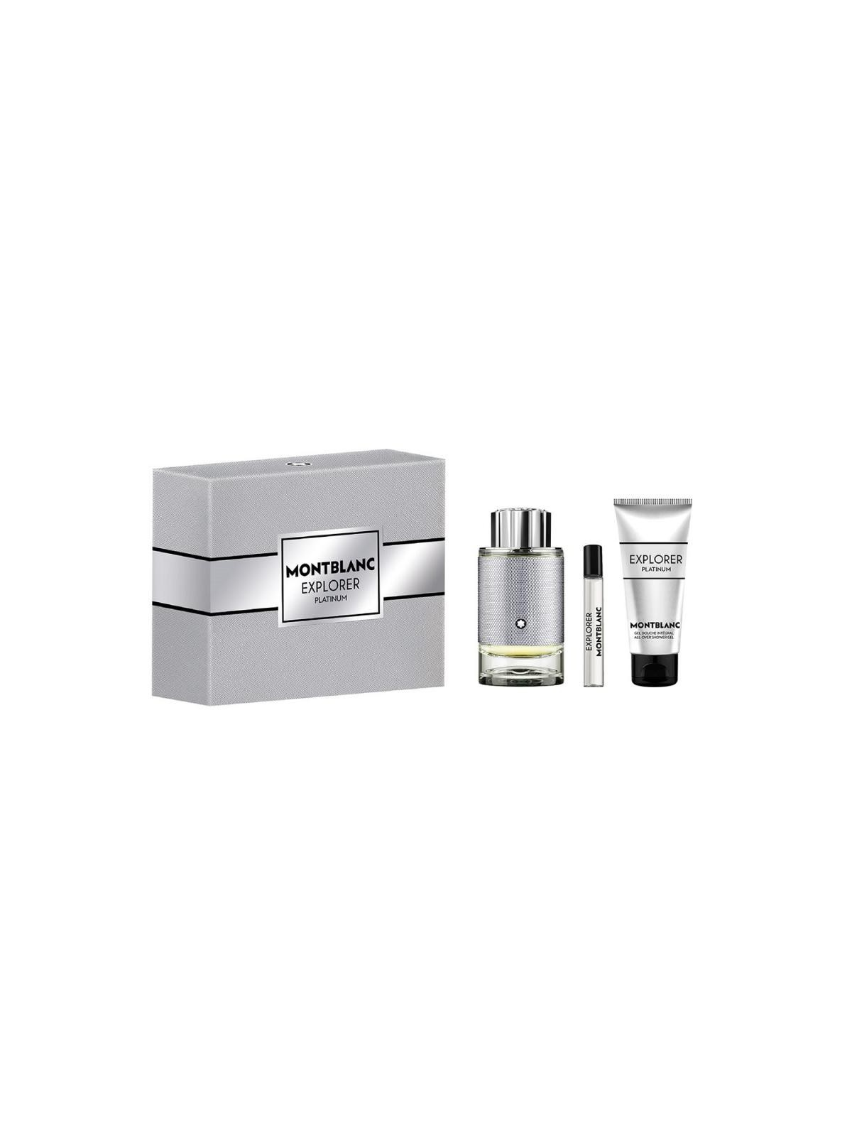 Set mont blanc explorer platinium edp spray 100ml + miniatura edp 7,5ml + gel doccia 100ml