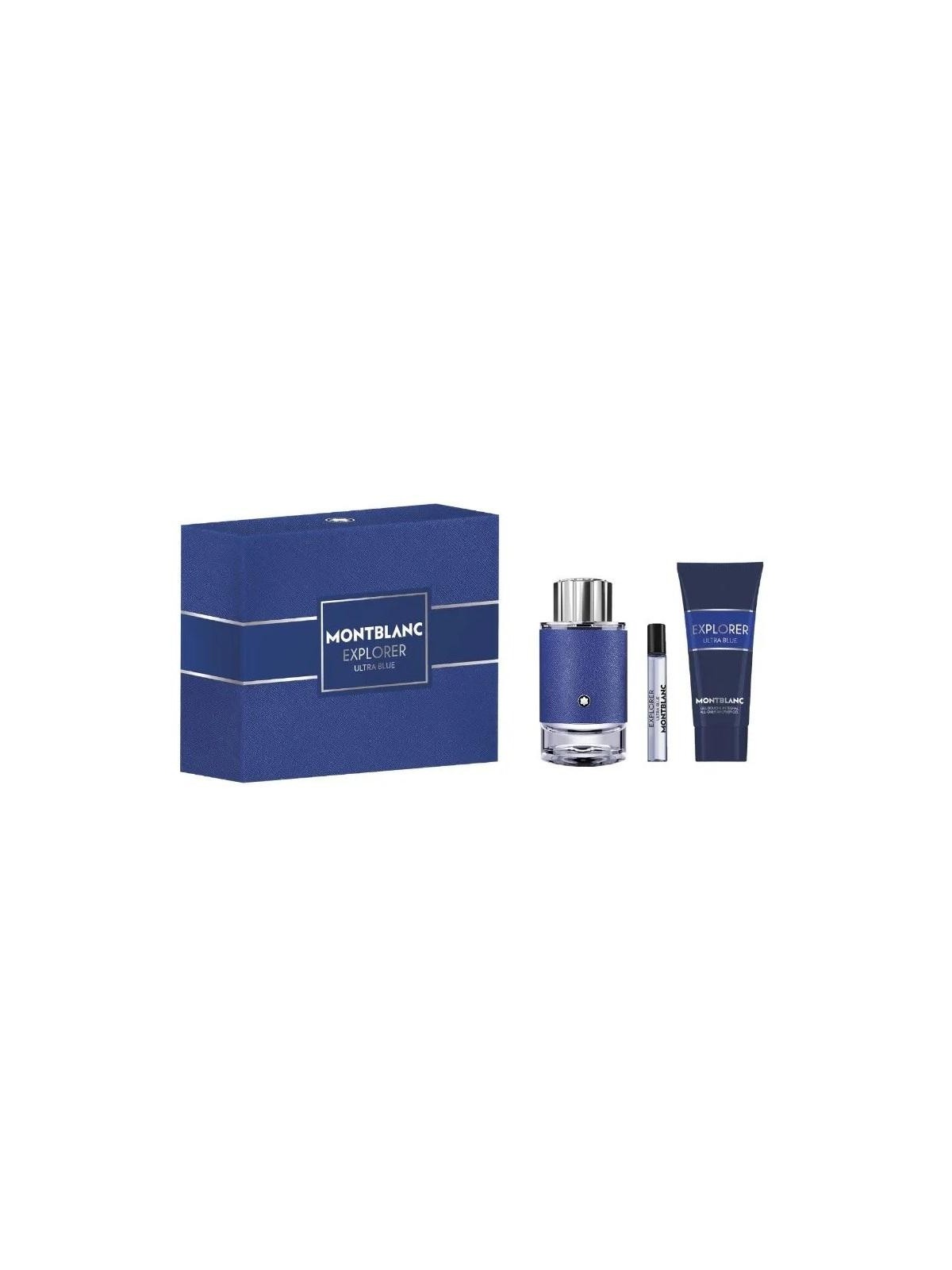 Set mont blanc explorer ultra blue edp spray 100 ml + miniatura edp spray 7,5 ml + gel doccia 100 ml