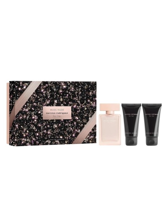 Set narciso rodriguez for her musc nude edp spray 50 ml + latte corpo 50 ml + gel doccia 50 ml