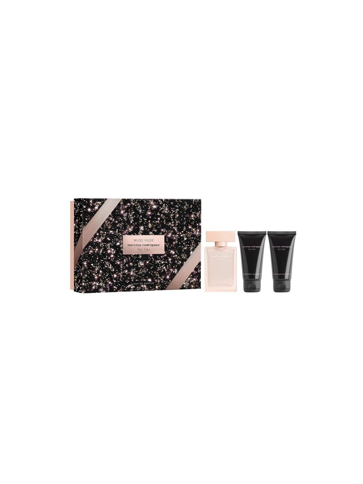 Set narciso rodriguez for her musc nude edp spray 50 ml + latte corpo 50 ml + gel doccia 50 ml