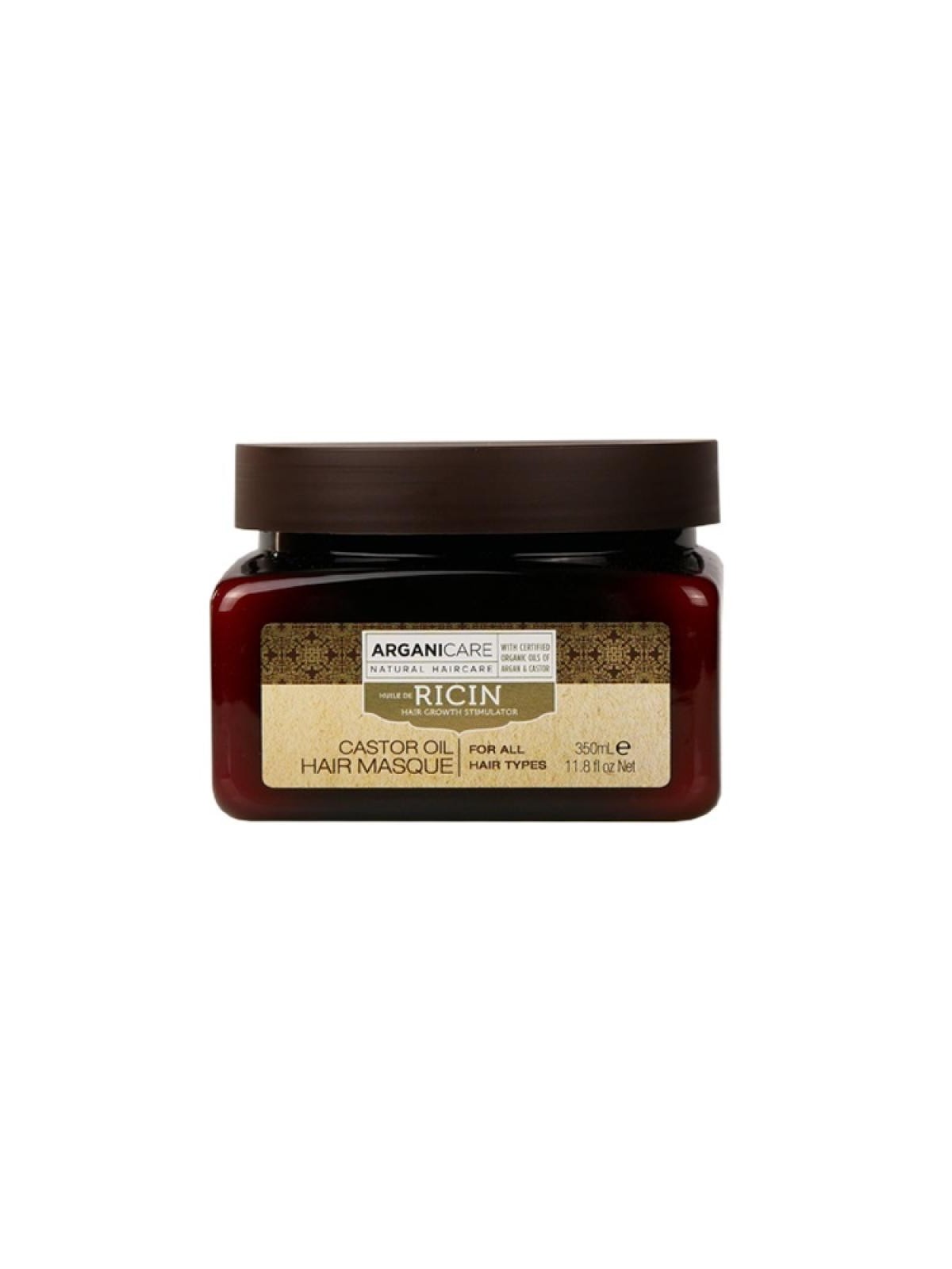 Arganicare castor hair masque maschera con olio di ricino stimolante per la crescita dei capelli 350 ml