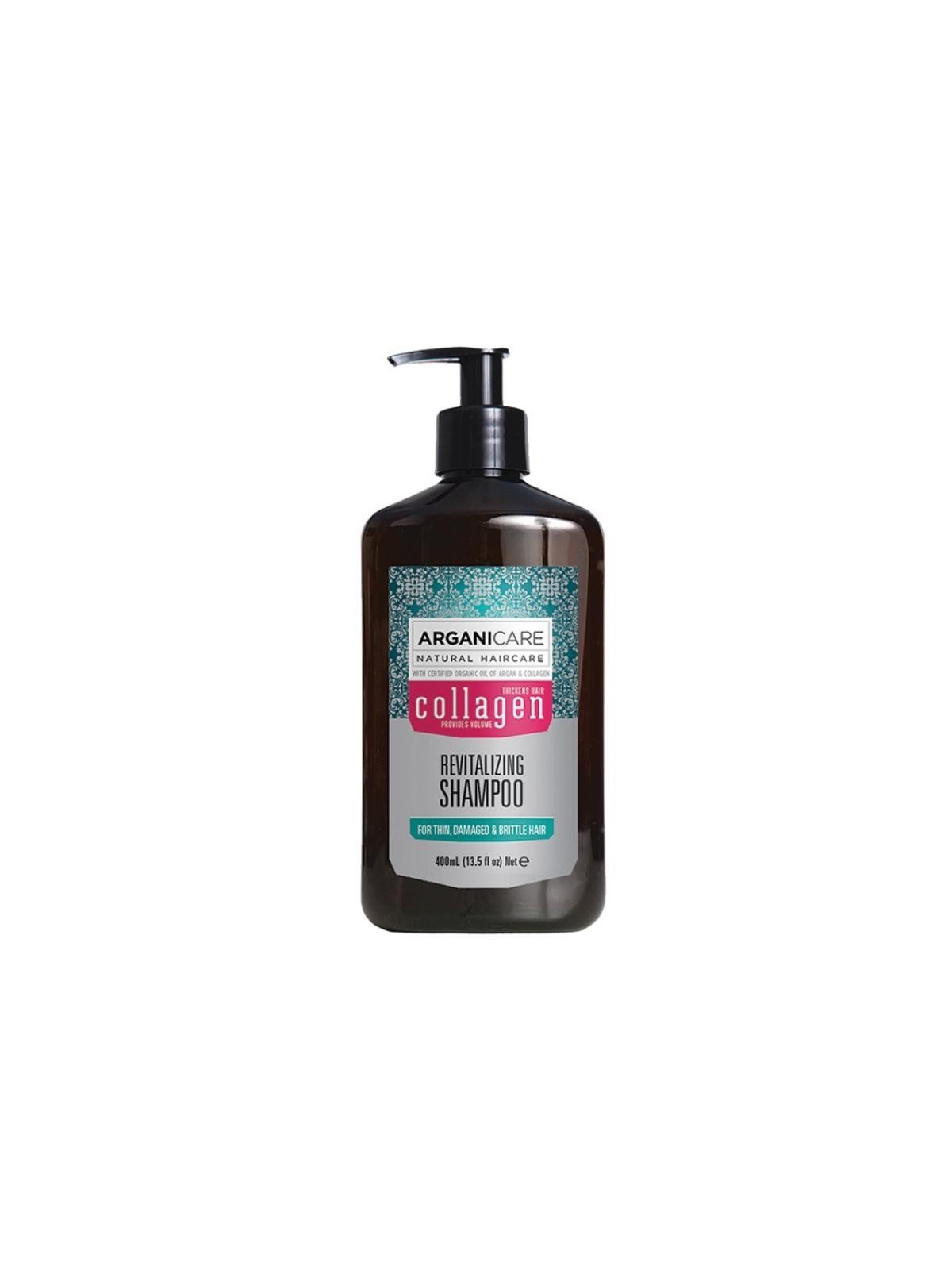 Arganicare shampoo rivitalizzante al collagene per capelli fini, danneggiati e fragili 400 ml