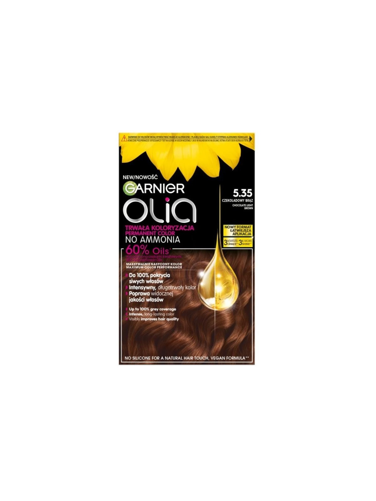 Garnier tinta per capelli olia 5.35 castano chiaro cioccolato