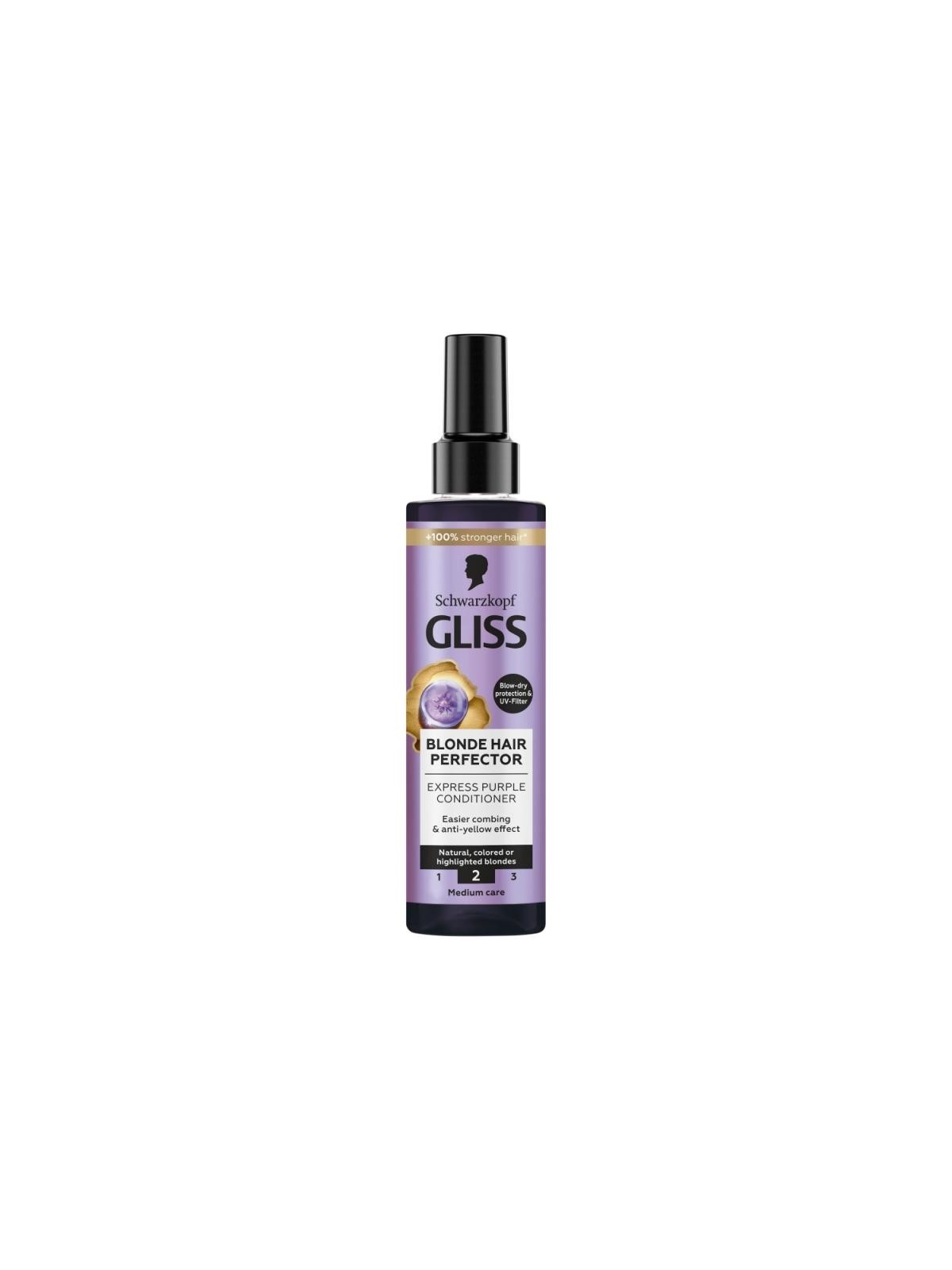 Gliss balsamo senza risciacquo blonde hair perfector neutralizzante i toni gialli 200 ml