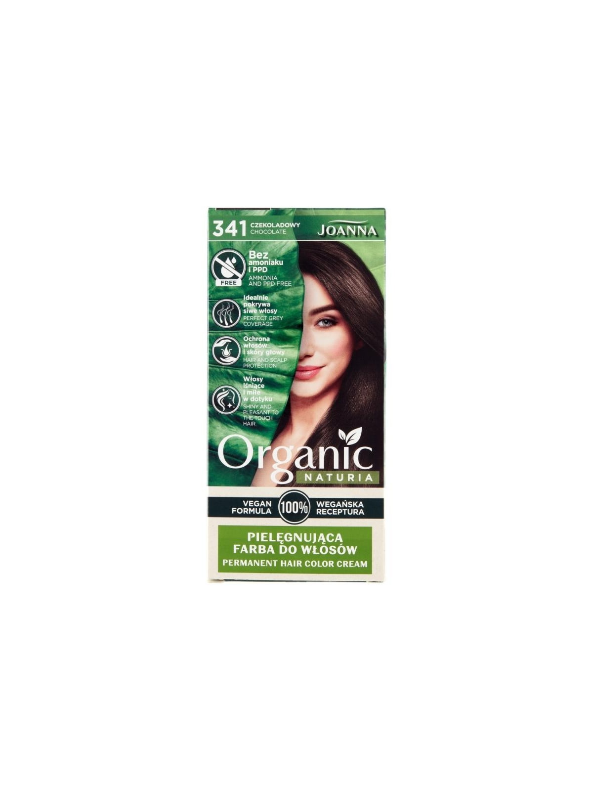 Joanna tinta per capelli nutriente biologica naturia senza ammoniaca e ppd 341 cioccolato