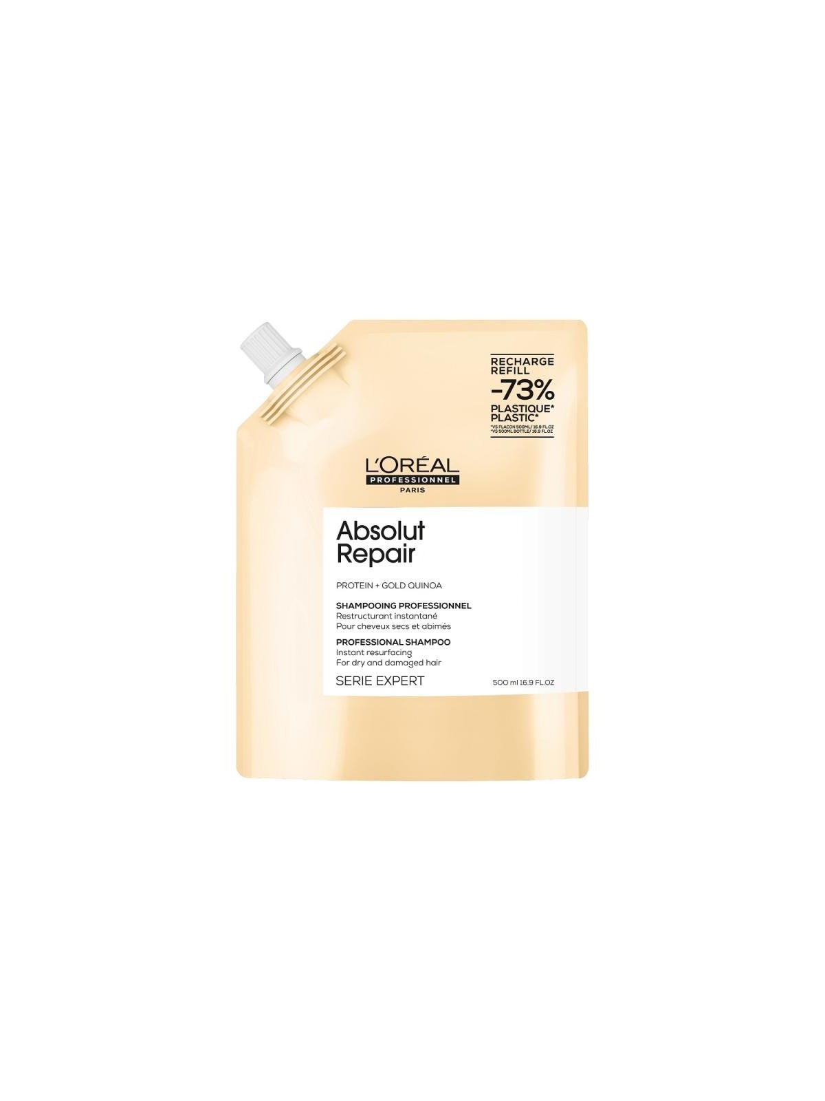L'oreal professionnel serie expert absolut repair shampoo rigenerante per capelli danneggiati ricarica 500 ml