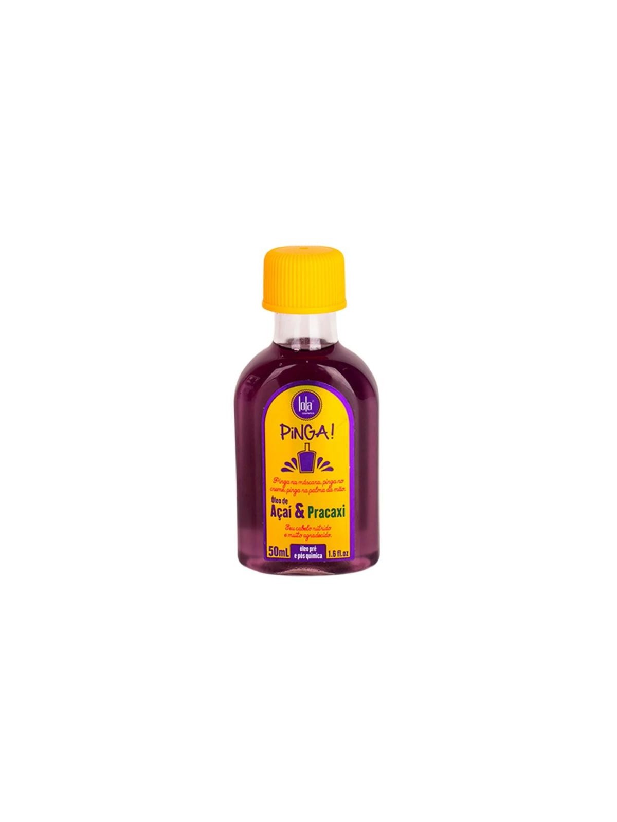 Lola cosmetics pinga açaí e pracaxi óleo olio per nutrimento e ricostruzione dei capelli 50ml