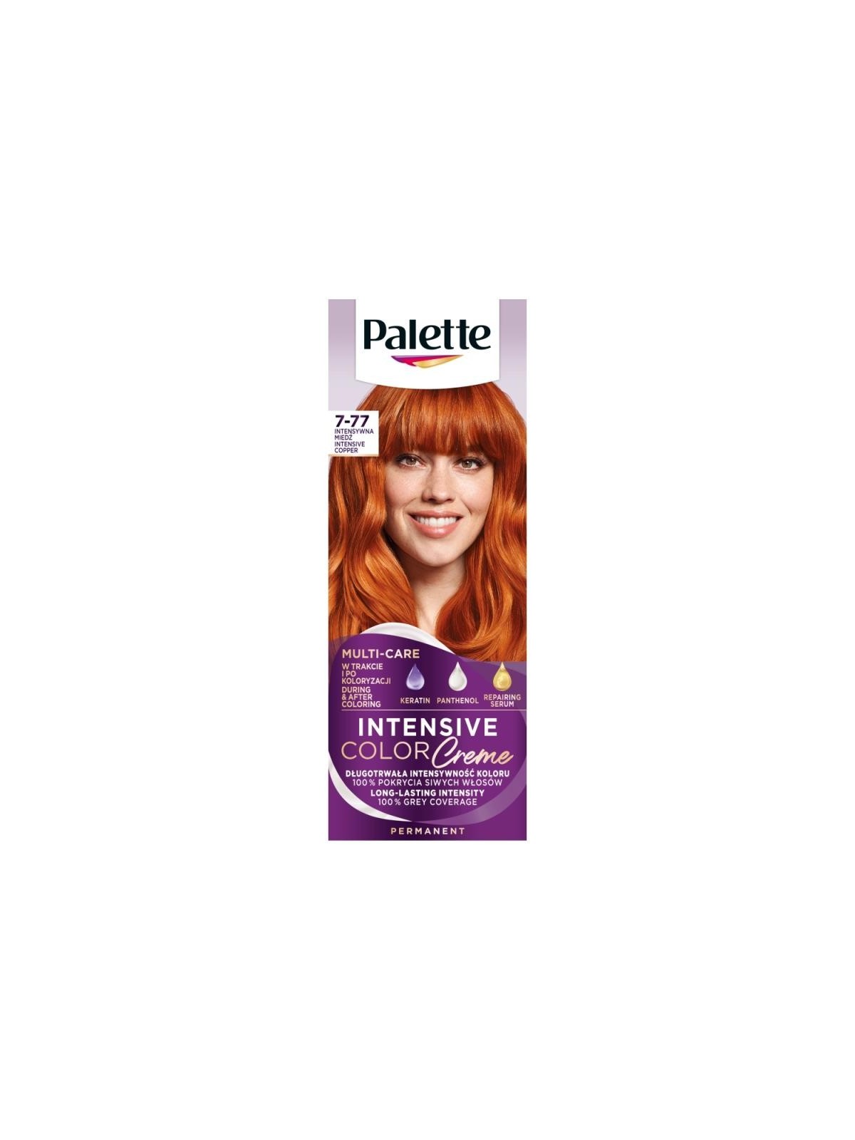 Palette tinta per capelli intensive color creme in crema 7-77 rame intenso