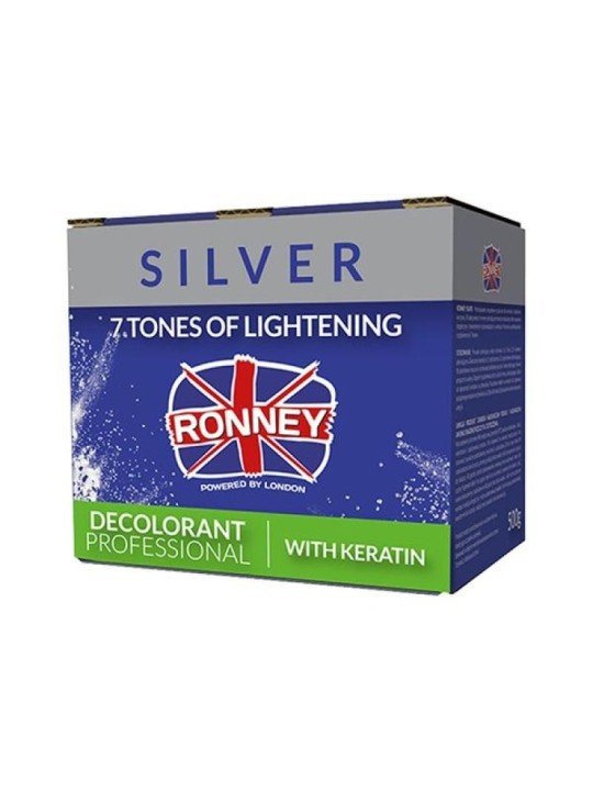 Ronney polvere decolorante professionale senza polvere con cheratina argento 500 g