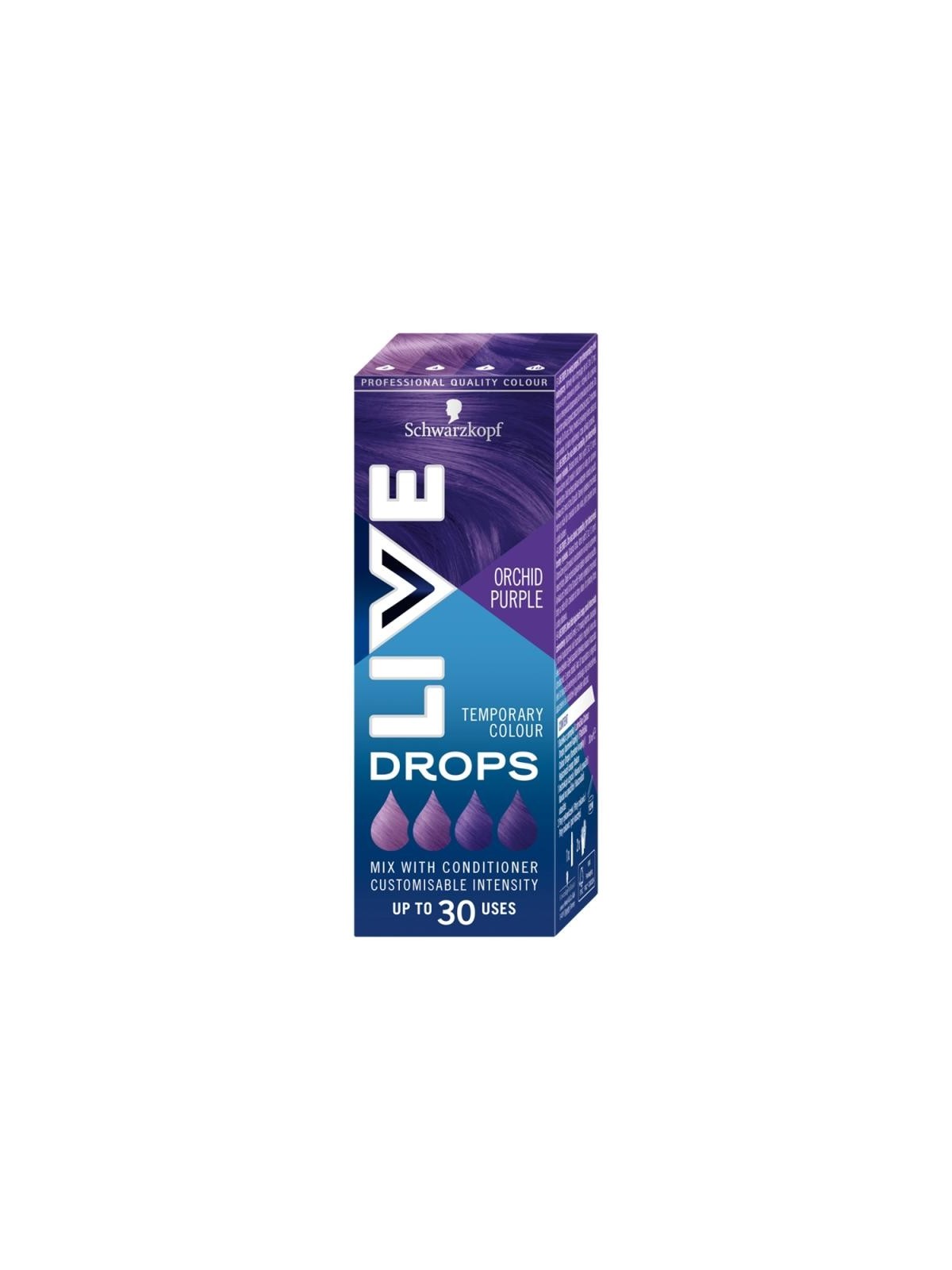 Schwarzkopf tinta lavabile per capelli live drops orchid purple 30ml