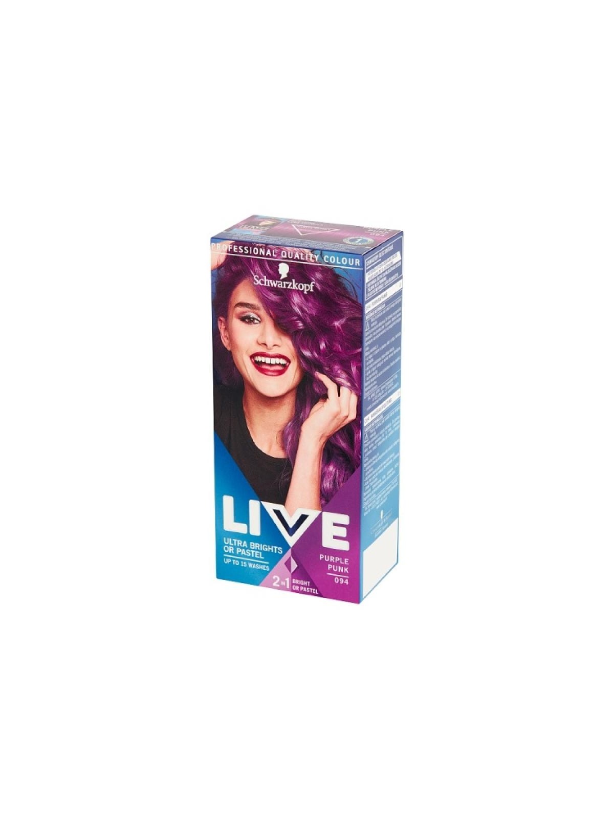 Schwarzkopf tinta semipermanente live ultra brights o pastel 094 purple punk