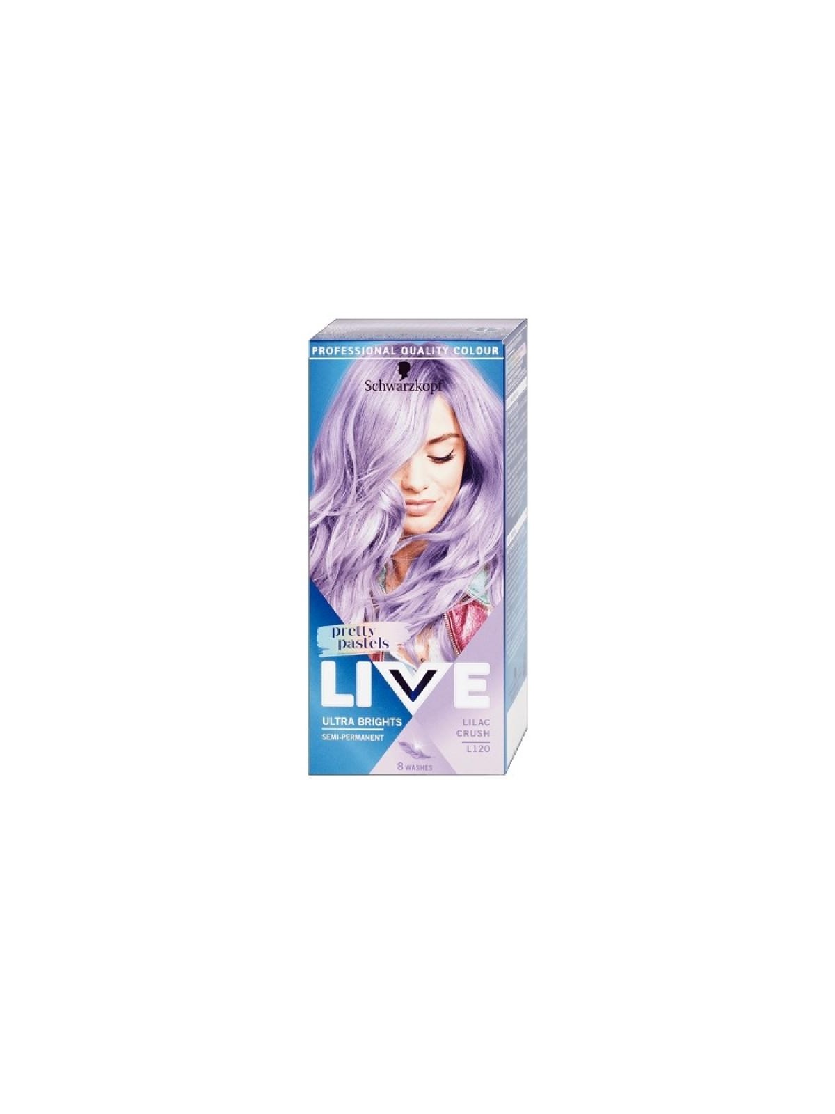 Schwarzkopf tinta per capelli semipermanente live ultra brights o pastel l120 lilac crush