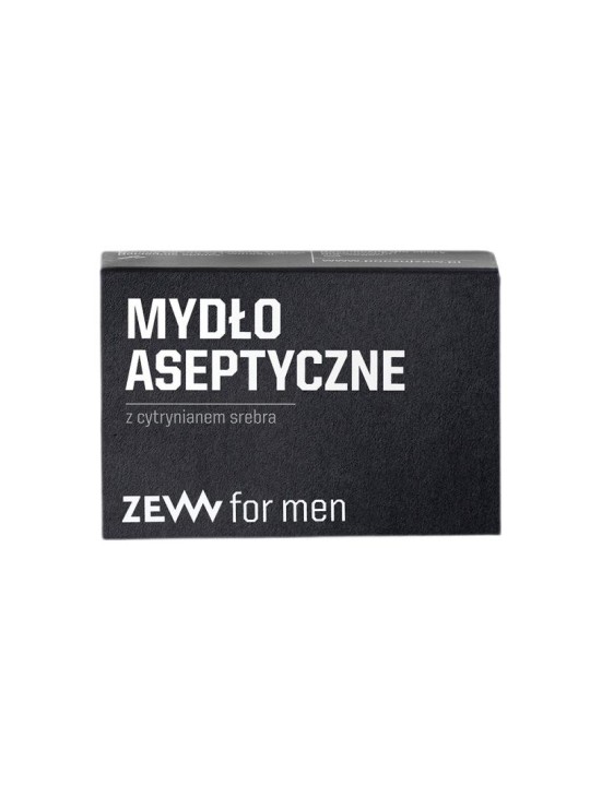 Zew for men sapone asettico naturale per mani, corpo e viso con citrato d'argento e carbone di bieszczady 85 ml